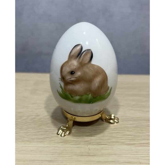 1 Vintage Goebel 1980 Annual Easter Egg with Stand - Bunny - Picture 1 of 6